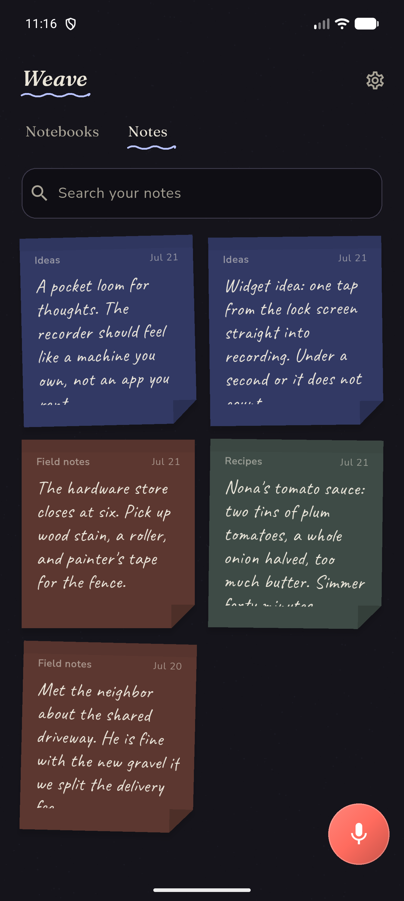 Dark mode sticky notes.